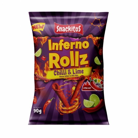 Snackitos Inferno Rolls Chilli & Lime 90g
