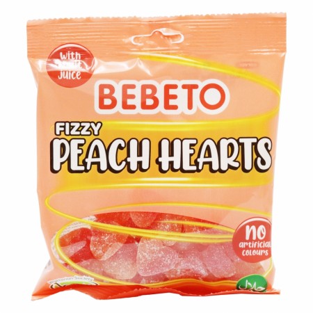 Bebeto Fizzy Peach Hearts 150g