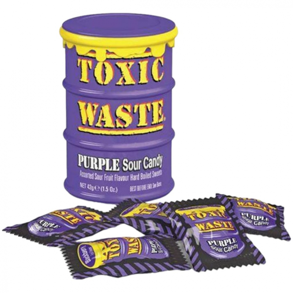 Opplev den herlige syrligheten i Toxic Waste Purple Drum – en lilla godbit som vil gi smaksløkene dine en ekstraordinær sur opplevelse!