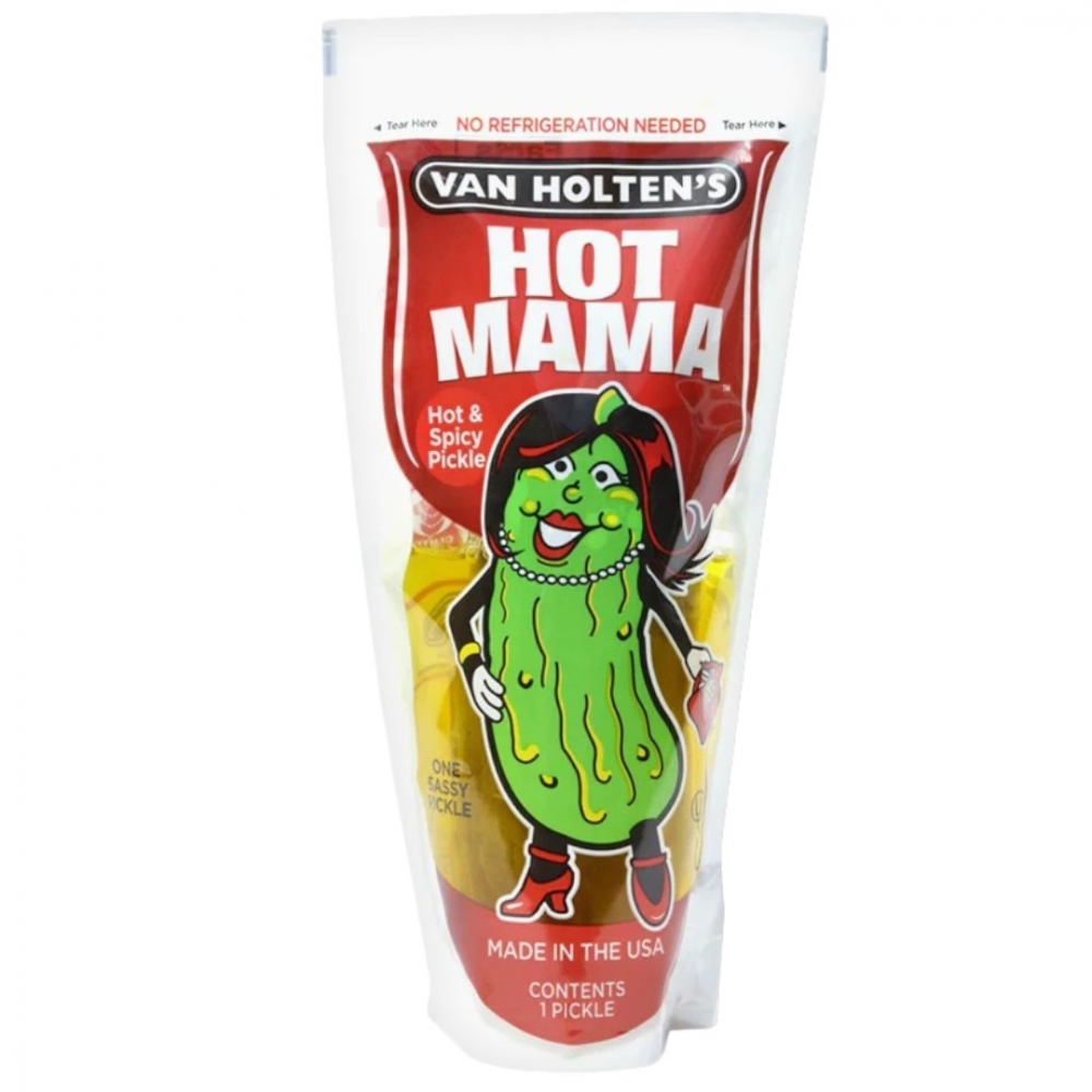 Van Holten Hot Mama Pickle er en syltet agurk med sterk smak.