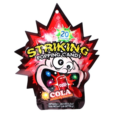 Opplev den spennende smaken av Striking Popping Candy Cola, hvor hver bit vil gi deg en brusende og eksploderende opplevelse i munnen.