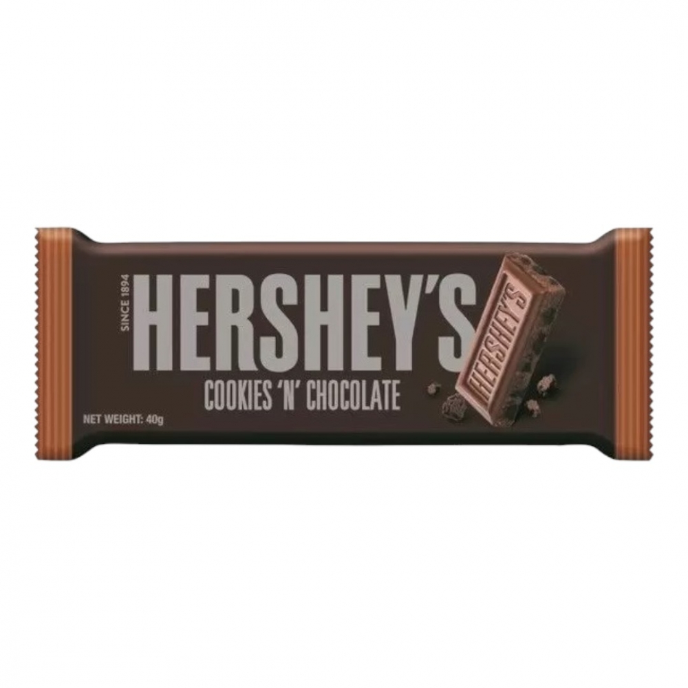 Utforsk den uimotståelige Hershey's Cookies & Chocolate Bar, en perfekt balansert kombinasjon av deilig melkesjokolade og sprø kjeks som vil glede dine smaksløker med hver bit.